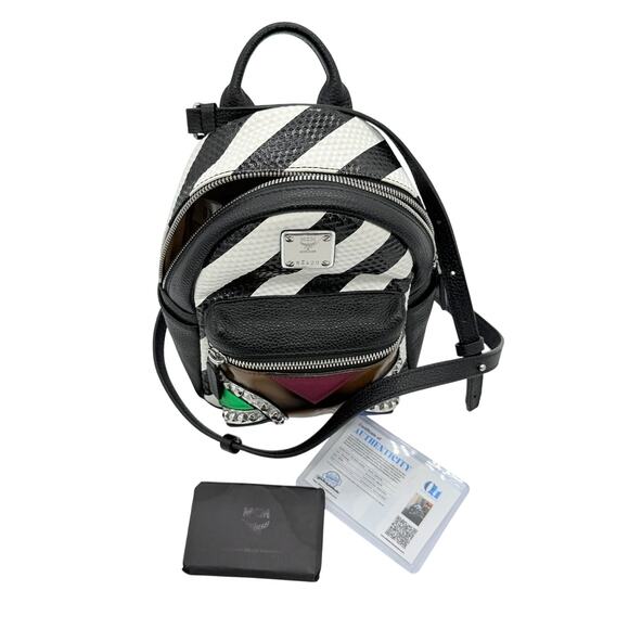 MCM X-Mini Stark Striped Roboter Mixed-Media Backpack*one strap - Picture 6 of 14